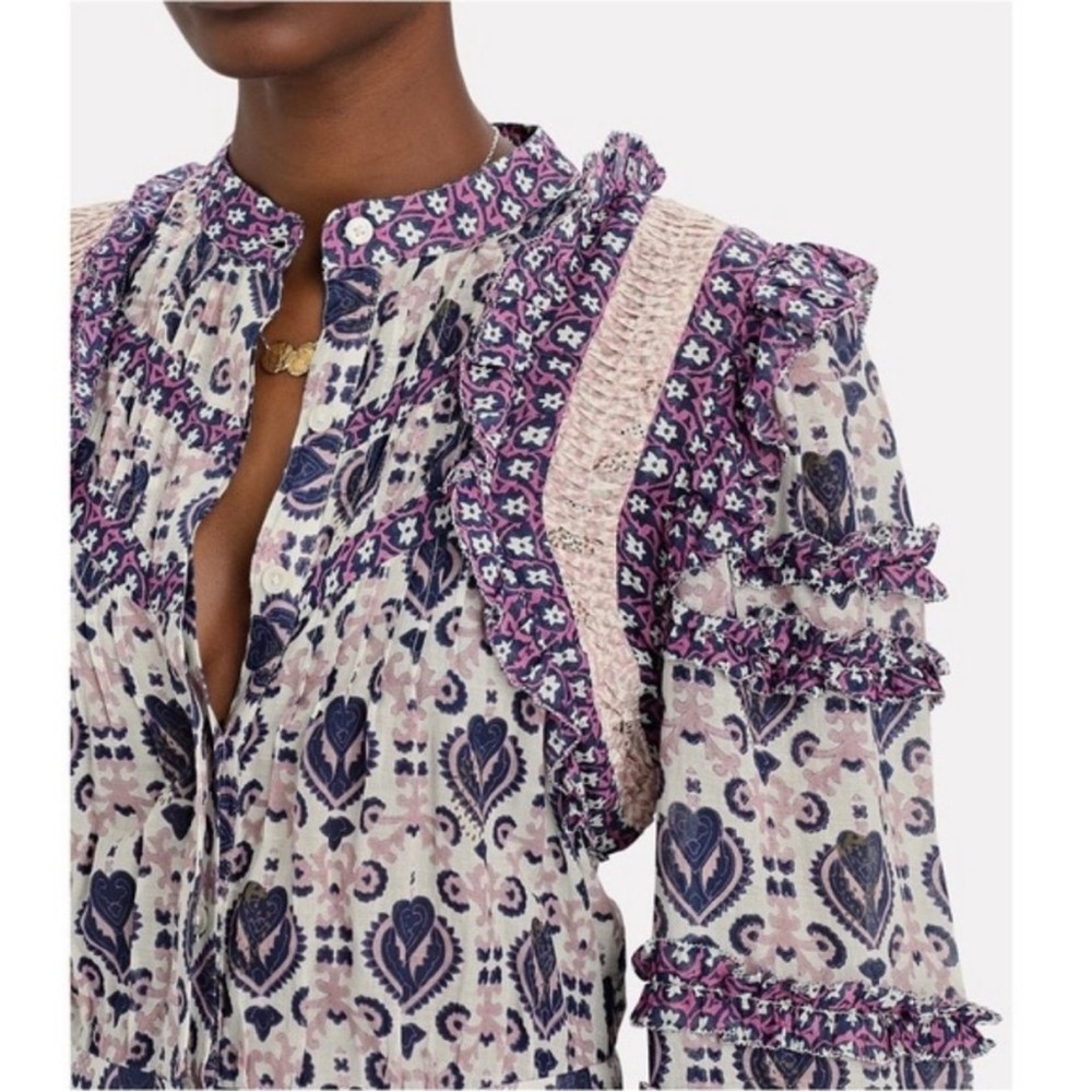 Sea New York Brigitte Border Long Sleeve Romper Size 12 Multicolor Purple NWOT - Picture 3 of 16